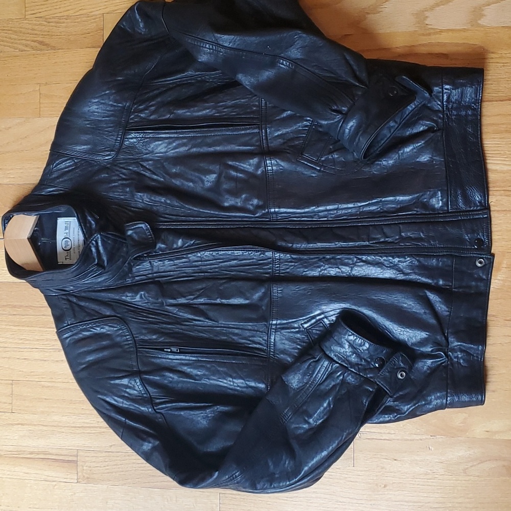 Vintage leather bomber jacket